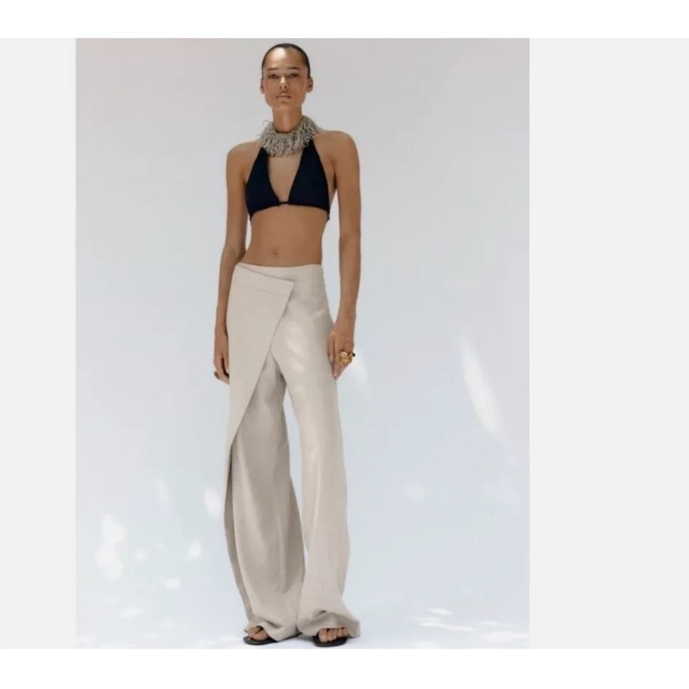 Zara Cream Wide Leg Pants